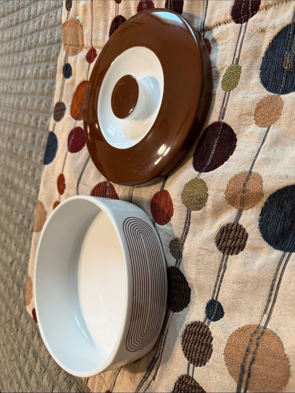Vintage Rosenthal Brown and White Covered Ceramic Serving Bowl